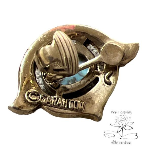 Sarah Cov Gold Tone Vintage Clip On Earrings - Picture 3 of 9